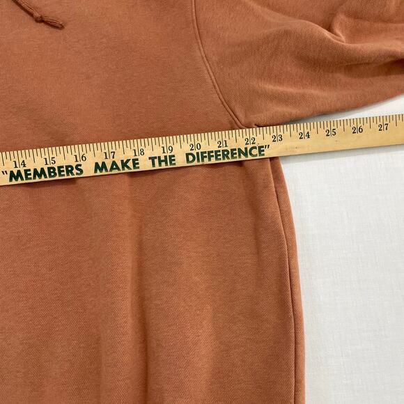 Nike Middle Swoosh Pullover Hooded Sweatshirt Brown Orange size S - Picture 7 of 8